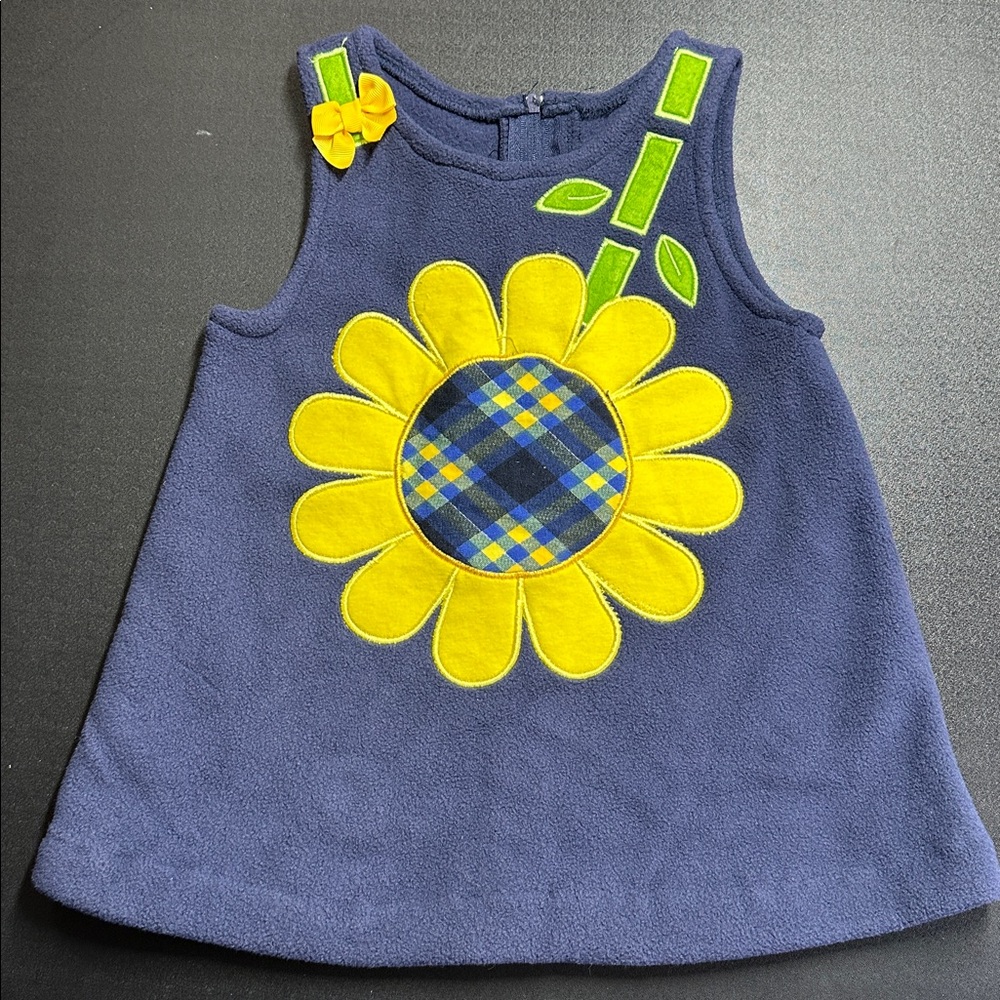 Bonnie Baby Sunflower Fleece Dress | 24 Months